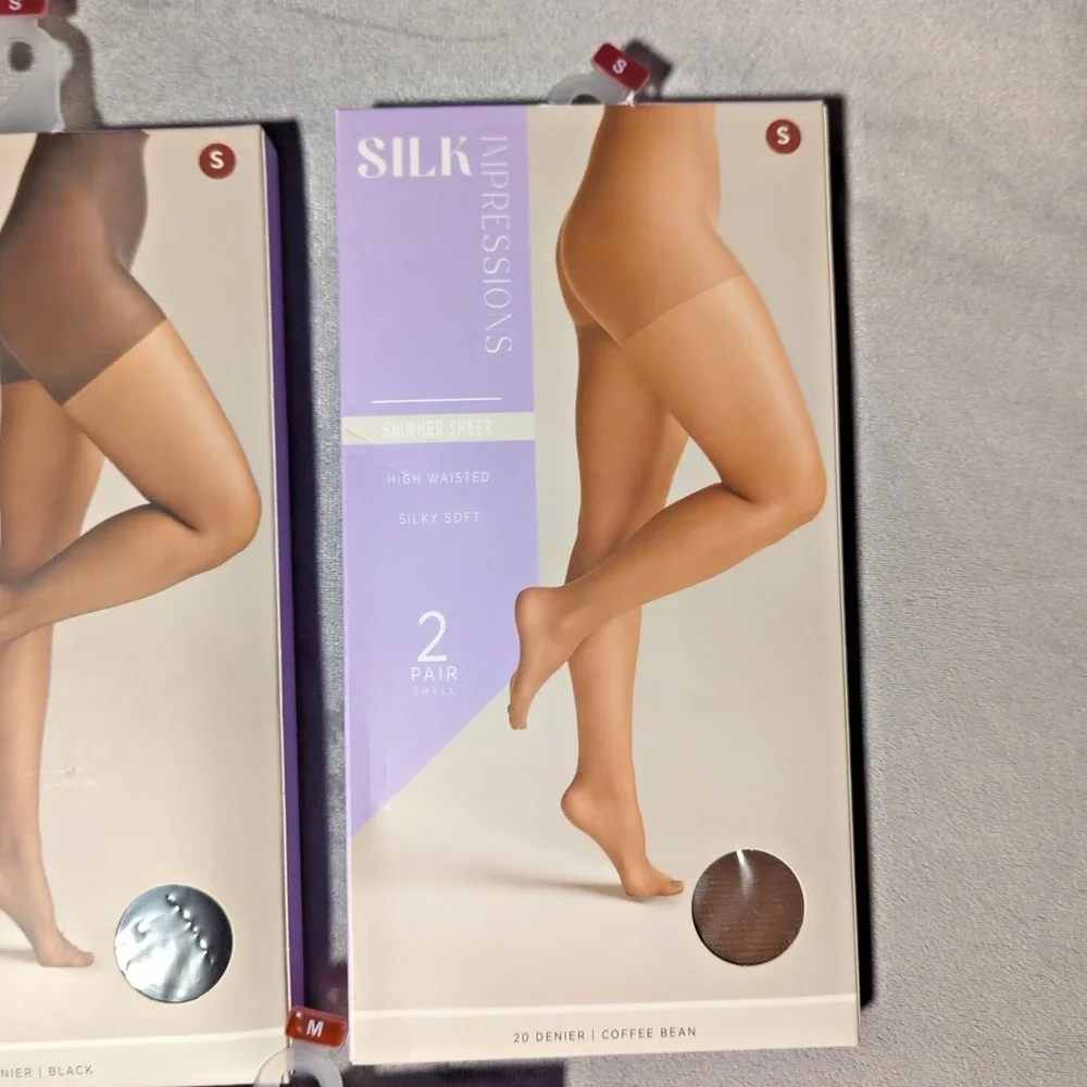 Silk Impressions S, M Mixed Lot 5 Boxes Beige, Black, Coffee Bean, Cocoa 12 pair